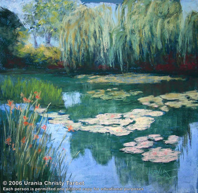Urania Christy Tarbet: Landscape in Pastel - Reflections of Monet's Garden