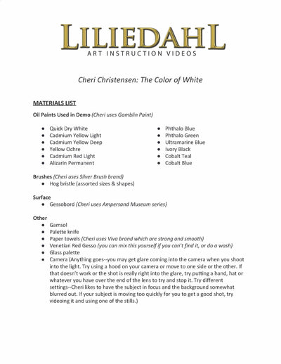 Cheri Christensen: The Color of White - Make Your Whites Come to Life