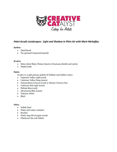 Mark Mehaffey: Paint Acrylic Landscapes - Light and Shadow in Plein Air