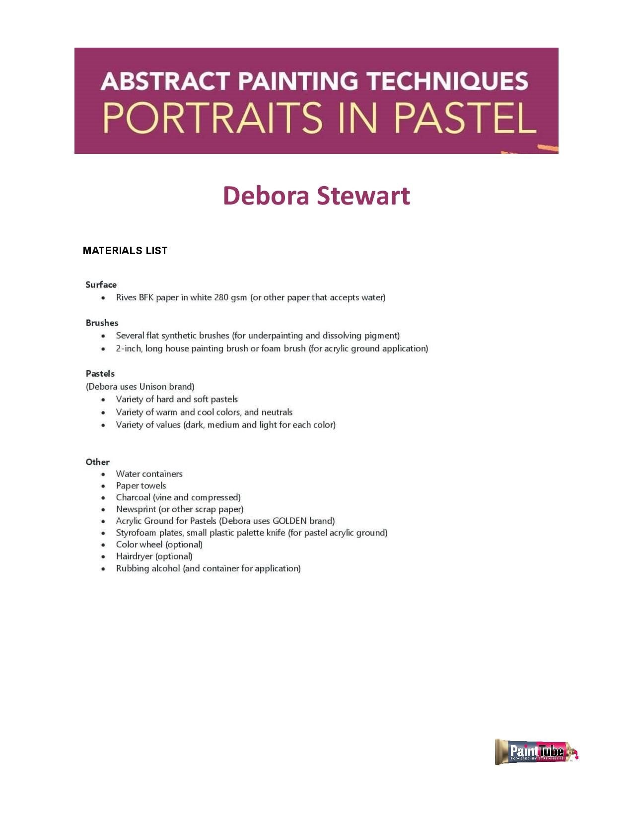 Debora Stewart: Abstract Painting Techniques - Portraits in Pastel
