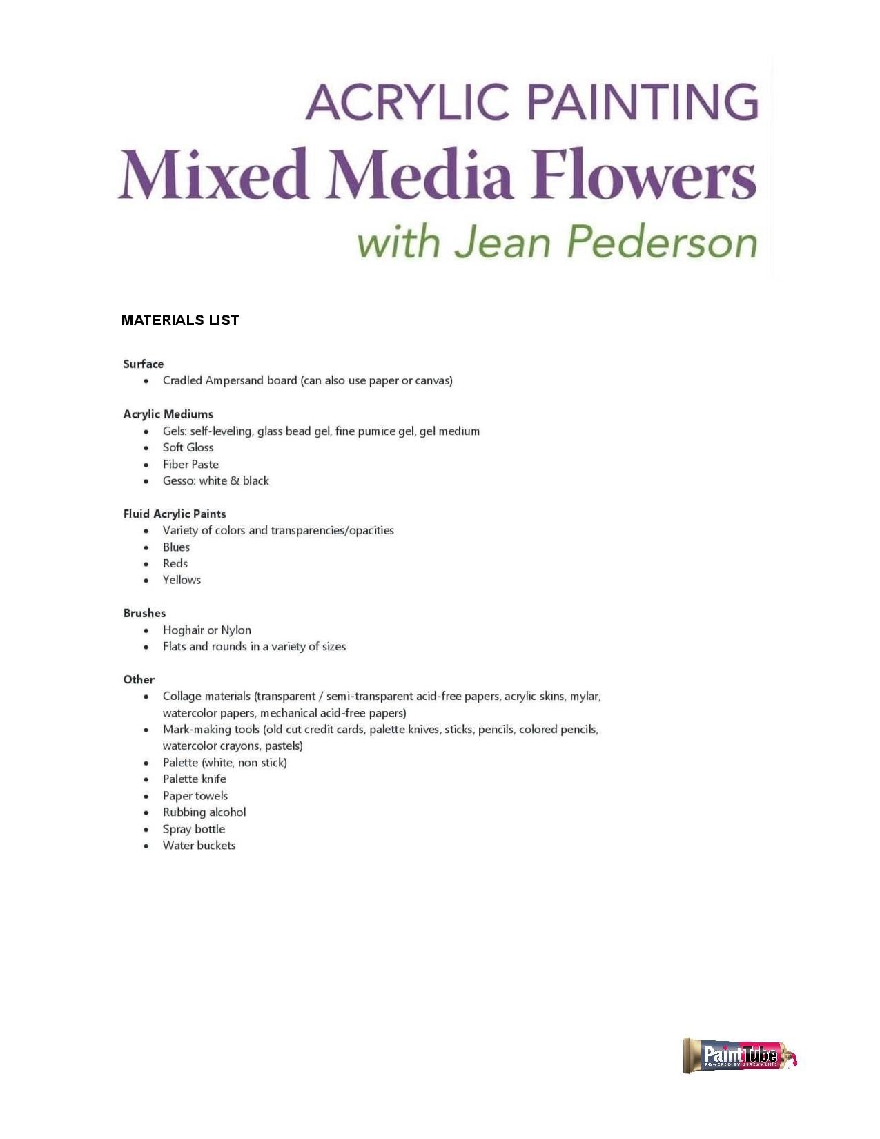 Jean Pederson: Acrylic Painting - Mixed Media Flowers