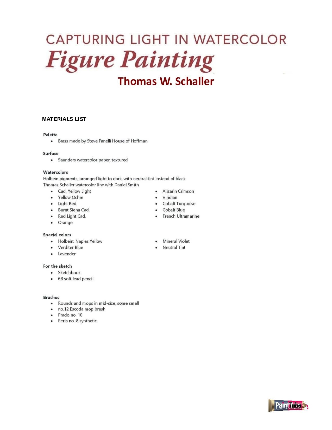 Thomas W. Schaller: Capturing Light in Watercolor - Figure Painting