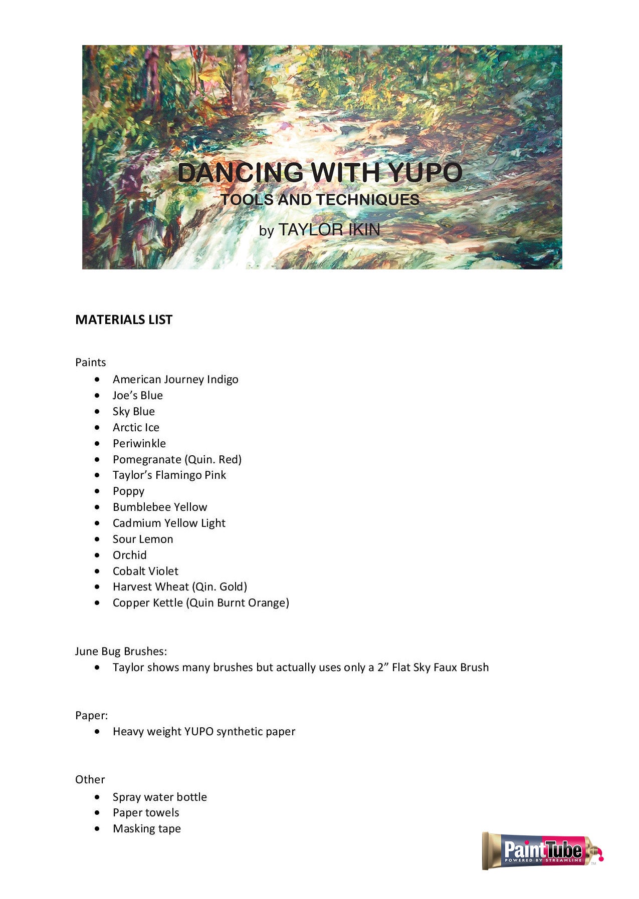 Taylor Ikin: Dancing with Yupo: Tools & Techniques