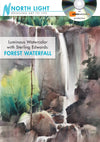 Sterling Edwards: Luminous Watercolor:  Forest Waterfall