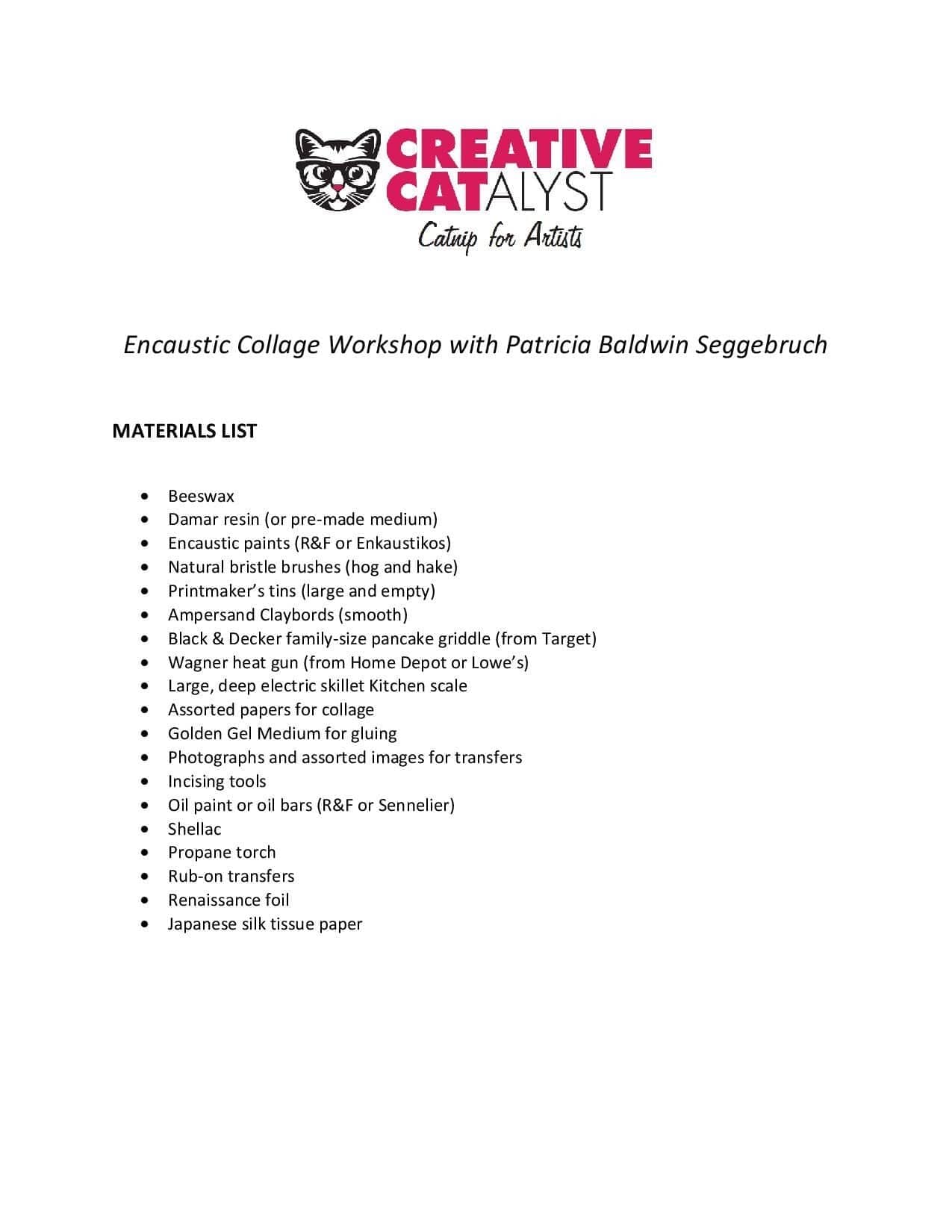 Patricia Baldwin Seggebruch: Encaustic Collage Workshop