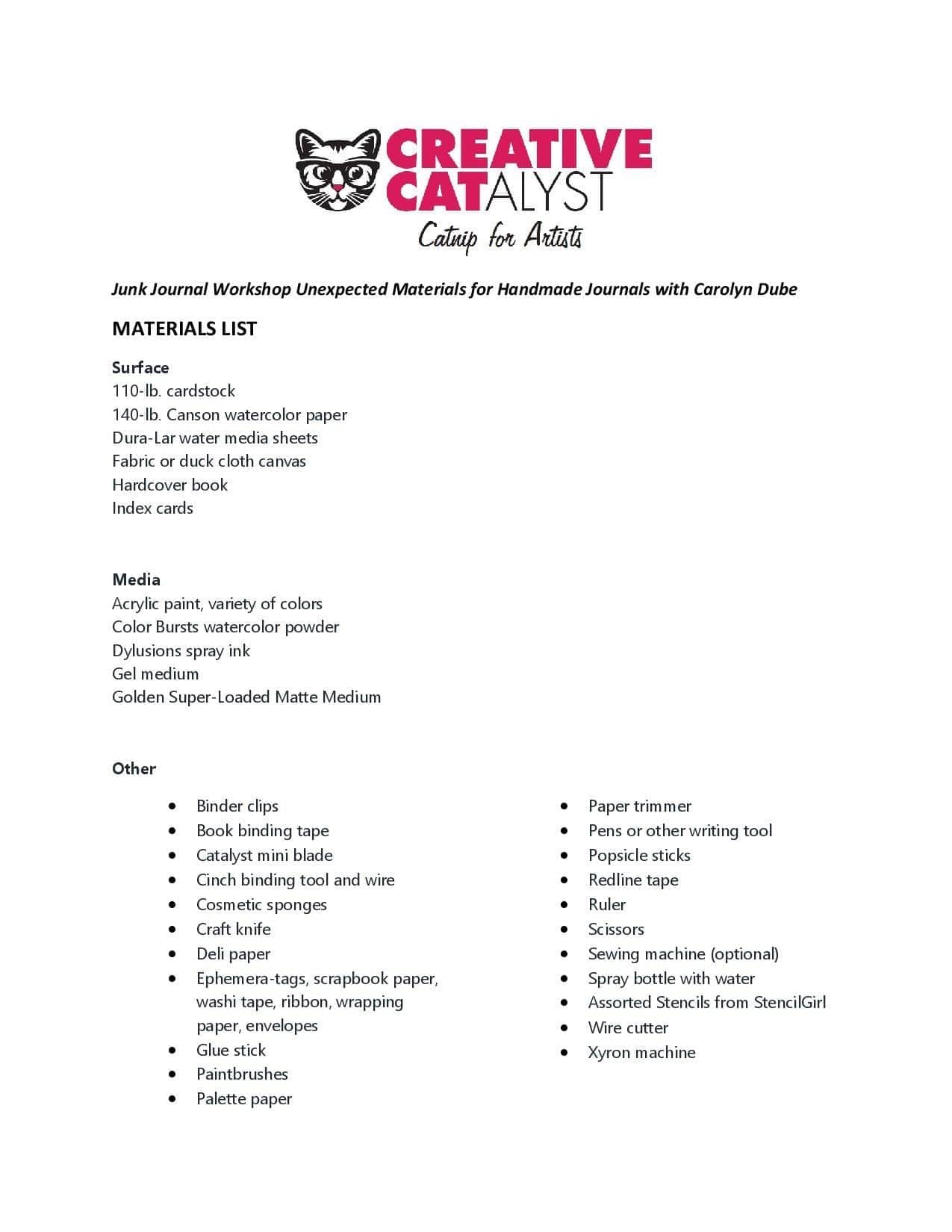 Carolyn Dube: Junk Journal Workshop