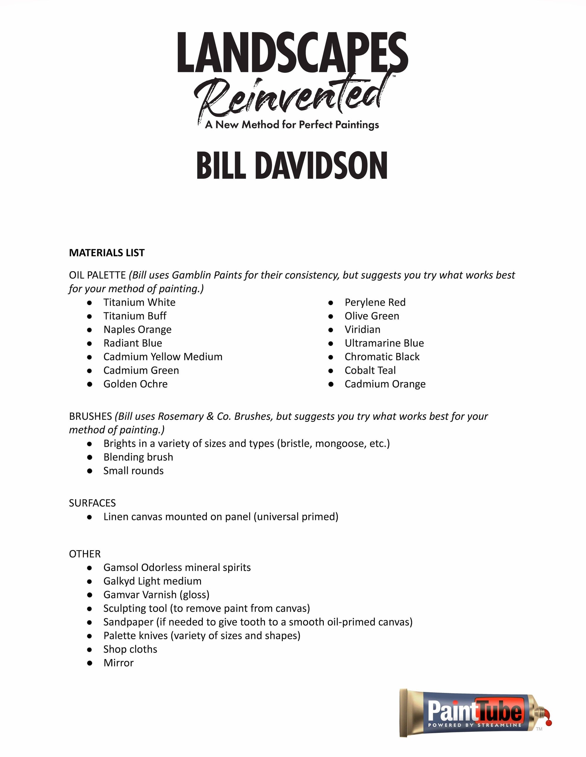 Bill Davidson: Landscapes Reinvented: A New Method for Perfect Paintings