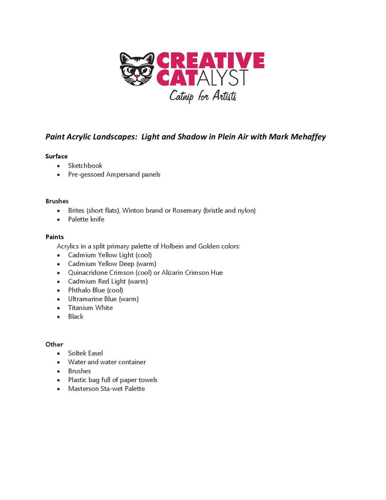 Mark Mehaffey: Paint Acrylic Landscapes - Light and Shadow in Plein Air